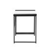 47.2" L x 23.6" D Writing Computer Desk, Home Office Study Desk with 2 Storage Shelves on Right Side, Fashion Simple Style Wood Table Metal Frame- Whi