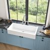 TH-760-WH-407 30"L x 19" W Farmhouse/Apron Front White Ceramic Kitchen Sink