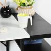 47.2" L x 23.6" D Writing Computer Desk, Home Office Study Desk with 2 Storage Shelves on Right Side, Fashion Simple Style Wood Table Metal Frame- Whi