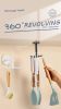 Adhesive Hooks Wall Hangers 360Â¬âˆž Rotating Hooks for Kitchen Utensil Towel Robe Holder